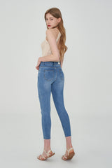 ハイスパンデックスデストロイドスキニージーンズ/HIGH SPANDEX DESTROYED LIGHT BLUE SKINNY JEAN [6060]