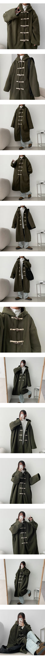 Steak Boxy Tteokbokki Hooded Long Coat