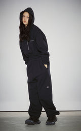  HAIF-ZIP HOODIE (CROP)_NAVY