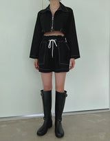 ステッチリネンショーツ/Stitched Linen Shorts (3color)