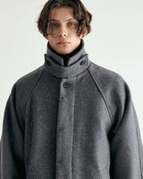 UNISEX WOOL RAGLAN HIDDEN COAT M - TWILL GRAY (6636060672118)