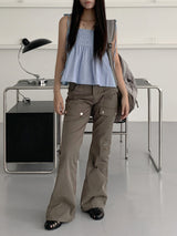 ロングセミブーツカットポケットカーゴパンツ/Rakin Long Semi Bootscut Pocket Cargo pants