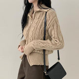 Muneu Loose Fit Two-Way Twisted Knit Zip-up (3 colors)