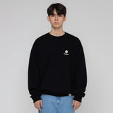 [UNISEX] Flower board embroidery smile sweatshirt