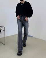 オールブラッシュバックスリットブーツカットデニム/MG608 All Brush Back Slit Bootcut Denim