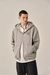 BOTTOM LESS HOOD ZIP-UP - GRAY