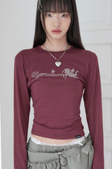 ZIZE ANGEL CUBIC T-SHIRTS (BURGUNDY)