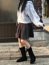 モリガールコージールースウールフーデッドニットウェア