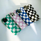 Checkerboard Blue Iphone Bumper case (6674346836086)