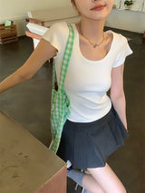 ミルクUネックTシャツ
