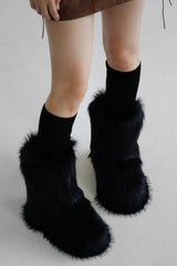 ブラックファーブーツ/black fur boots