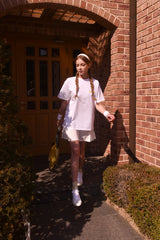 テニスボールクルーネックホワイトユニセックスTシャツ / Tennis ball crew neck white Unisex T-shirt