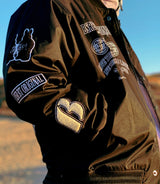 ロゴパッチバーシティジャケット/BSR2223FWJK020 DFR LOGO PATCH VARSITY JACKET BLACK