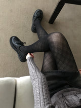 nat y2k checked pantyhose