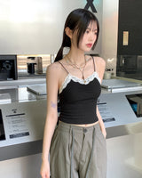 [MADE] デズレースシャーリングVネッククロップノースリーブ / [MADE] Dez Lace Shirring V-neck Cropp Sleeveless