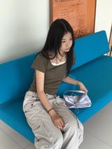 [MADE] ディアベーシックリブドスクエアネック半袖Tシャツ