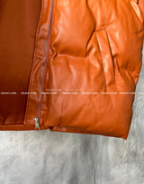 Oversized fit leather padded vest