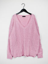 ウールVネックツイストニット/Wool V-neck Twist Knit (3color)