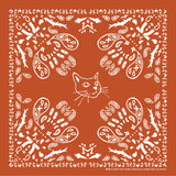 キャットペイズリーバンダナ / 1 2 cat paisley bandana - ORANGE