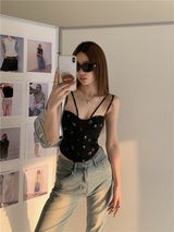 satin bustier strap top