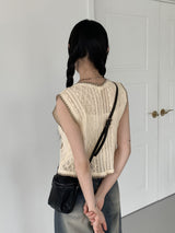 ハコビンテージレイヤードノースリーブカーディガン / Hako Vintage Layered Sleeveless Cardigan