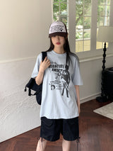 ボンツープリントオーバーフィット半袖Tシャツ
