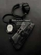 パイソンレザーベルトショルダーバッグ / Python leather belt shoulder bag