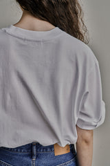 オーバーサイズロゴ刺繍Tシャツ/OVERSIZED LOGO EMBROIDERED T-SHIRT_WHITE