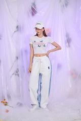 フライレタリングクロップTシャツ/TOP(9278) Fly Lettering Crop Tee