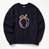 ピーチエンボスドプリントスウェットシャツ / PEACH EMBOSSED PRINT SWEATSHIRT_NAVY