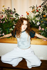ローズ ラグラン クロップ T / CHARMS ROSE RAGLAN CROP T BL