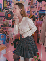 PLEATS CHECK SKIRT_CHARCOAL (6612505985142)