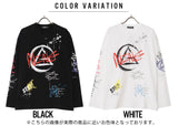 落書きプリントロングスリーブTシャツ / HAND DRAWING L/S (4592245538934)
