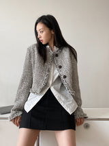Attitude tweed short jacket