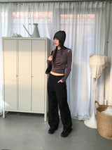 メルキットカットピンタックワイドコットンパンツ