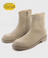 Cowhide Gravel Chelsea Boots Beige [VIBRAM]