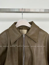 Big Pocket Vintage Leather Jumper