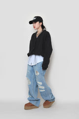 ビンテージワイドデニムパンツ/ vintage wide denim pants