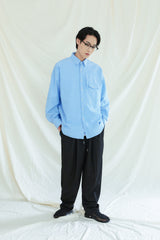 ユーティリティポケットオックスフォードシャツ / UTILITY CURVED POCKET OXFORD SHIRT SKYBLUE (6554666827894)