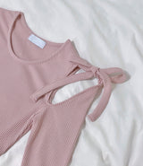 シュガーリボンスリットラウンドTシャツ / Sugar Ribbon Slit Round T-Shirt
