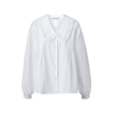 Ruffled collar blouse - White (6671628107894)