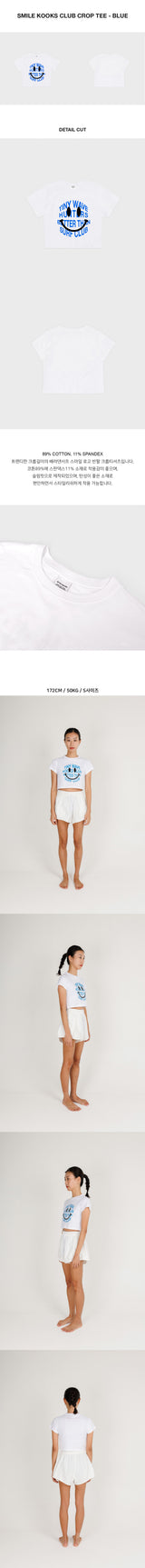 SMILE KOOKS CLUB CROP TEE - BLUE