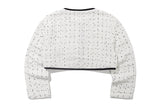 ピュアツイードクロップドジャケット/PURE TWEED CROPPED JACKET_WHITE