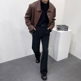 レザーピンタックジャケット/EV leather pin tuck jacket (3 colors)