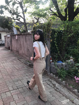 Waist slit lettering t