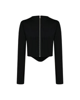 ピンタックジャージートップ / Pintuck Jersey Top _ Black