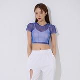 4ライン メッシュ クロップ Tシャツ / TOP(9360) 4 Line Mesh Crop Tee