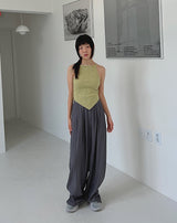 スラブホルタースリーブレス / Slub Halter Sleeveless (4color)