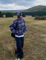 No.0450 P pattern fleece hood JK (3color)