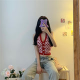 レッドハートホルタートップ/red heart halter top